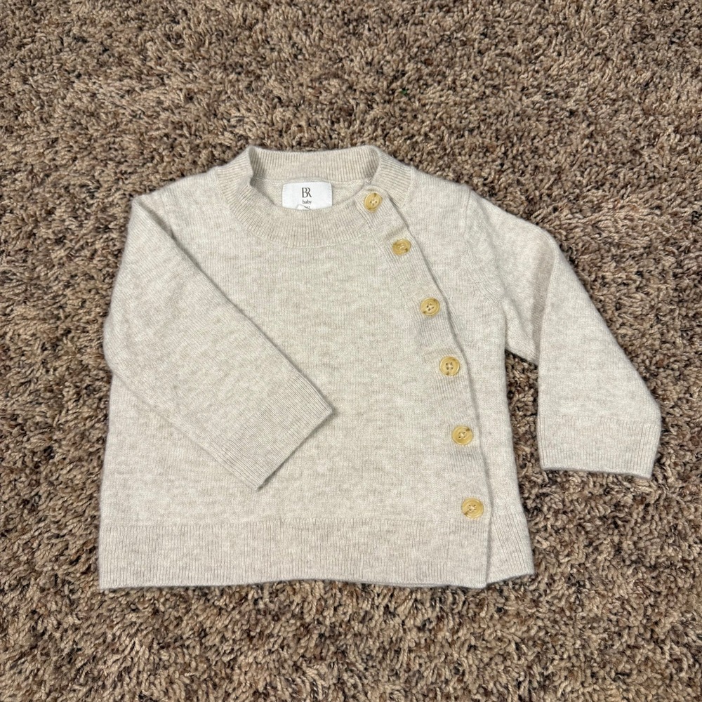 Banana‎ Republic Baby Merino Wool Cashmere Sweater Oatmeal Heather 18-24 Months - Picture 5 of 8
